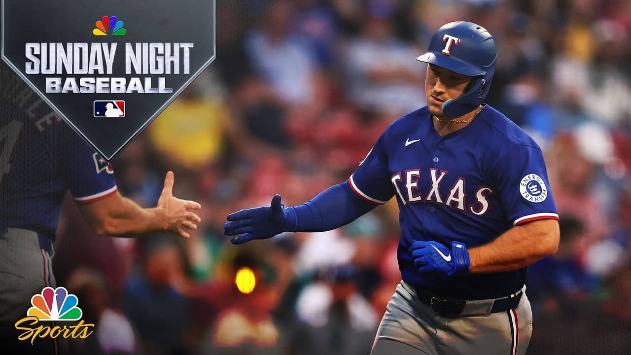 Wyatt Langford CRUSHES first pitch of game over Green Monster | Sunday Night Baseball | MLB on NBC