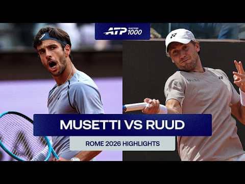 Lorenzo Musetti vs. Casper Ruud Highlights | Rome 2026 Round 4