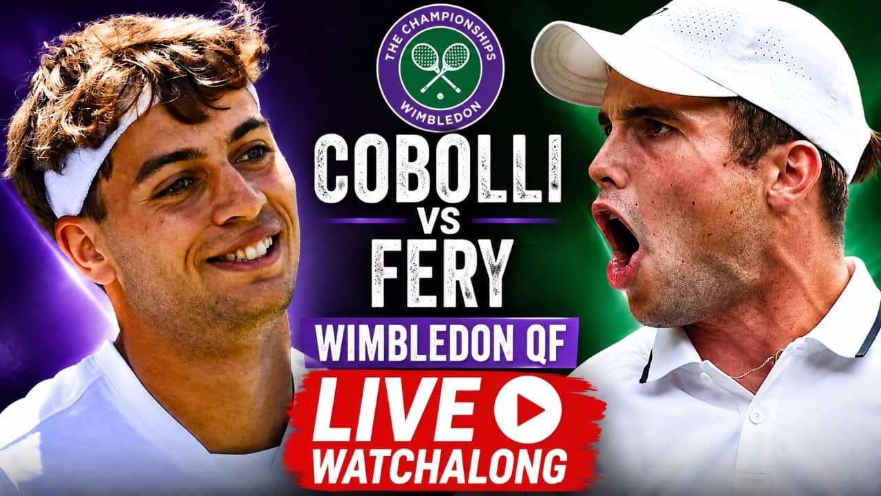 Flavio Cobolli vs Arthur Fery | Wimbledon 2026 | Quarter-Final | LIVE TENNIS WATCHALONG