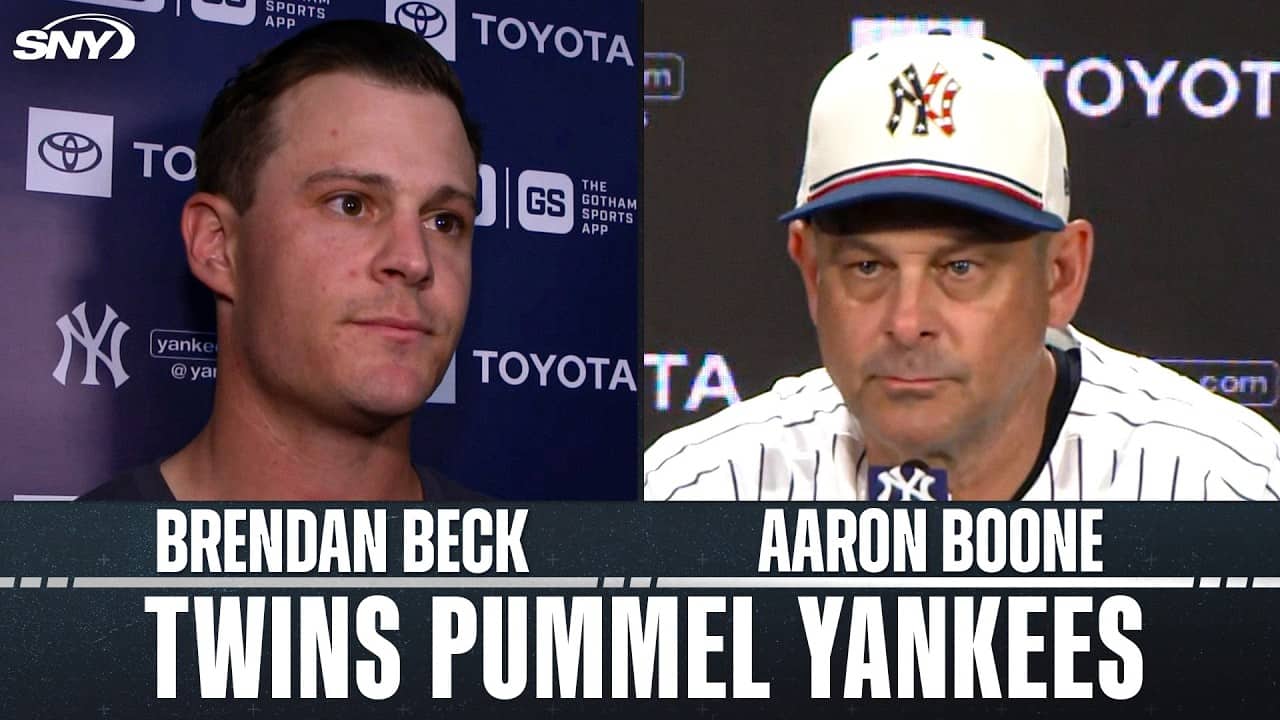 Aaron Boone and Brendan Beck discuss Beck's ineffective first MLB start in Yankees 11-4 loss