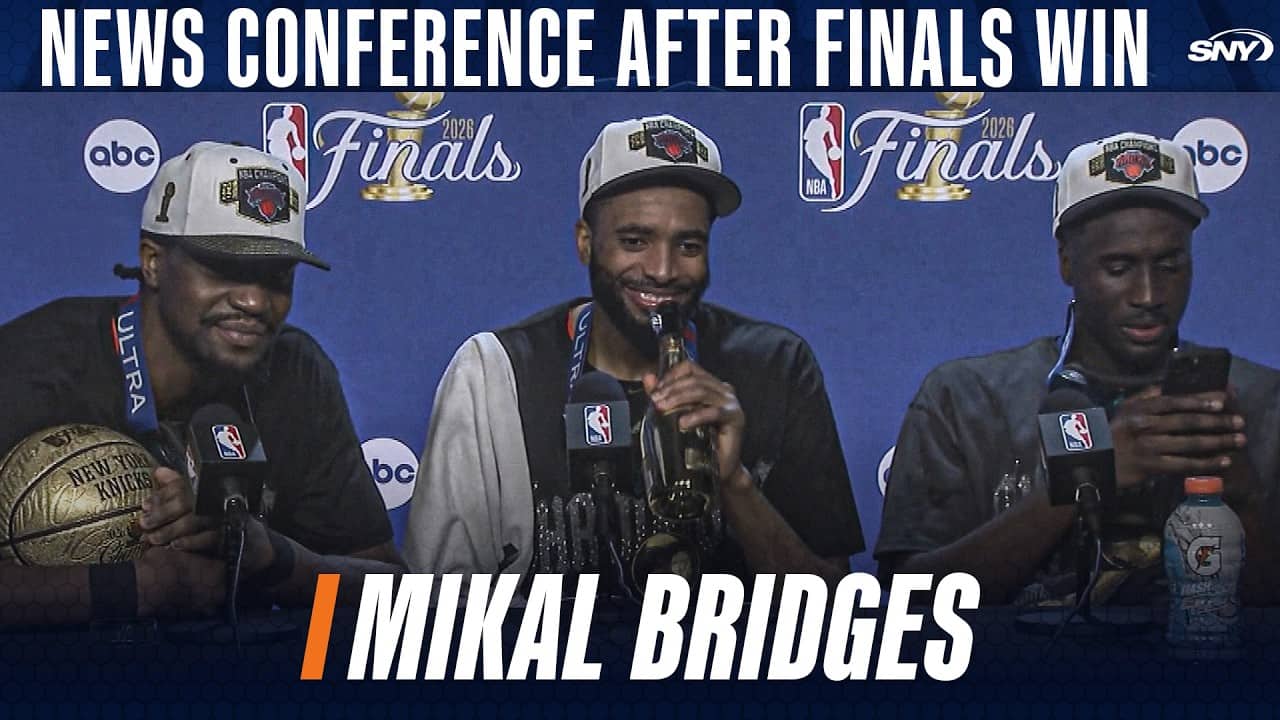 Mikal Bridges talks "f--k them picks" after Knicks NBA Finals win