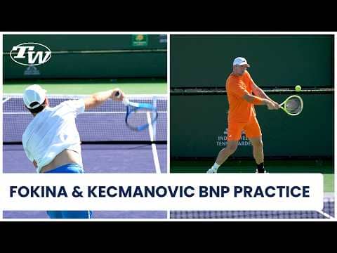 Watch ATP Tennis Pros Alejandro Davidovich Fokina & Miomir Kecmanović Practice & Point Play at BNP