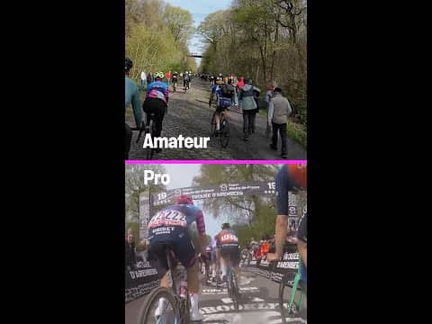 POV: Amateur vs Pro on the fearsome Arenberg trench 😳🌳