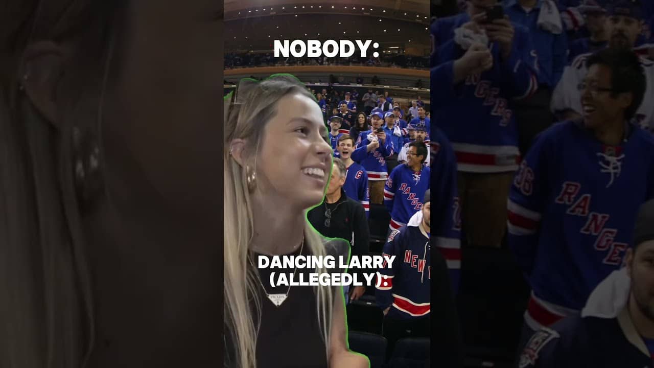 Dancing Larry charged with spitting in someone’s mouth 👀 #nyrangers #nyr #newyorkrangers #shorts