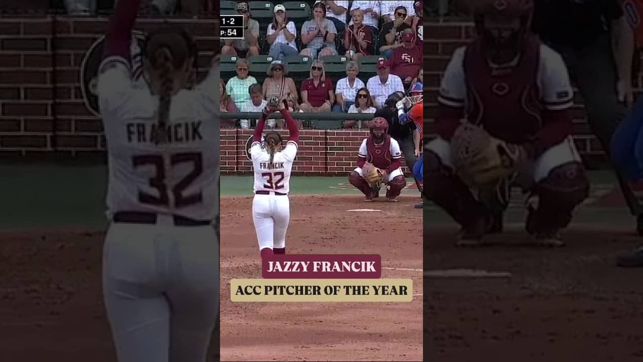 JAZZY FRANCIK IS YOUR ACC PITCHER OF THE YEAR🏆#floridastate #collegesoftball #softball #accsoftball