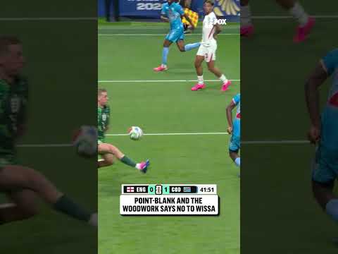 Yoane Wissa was THIS CLOSE to doubling DR Congo's lead over England 😳