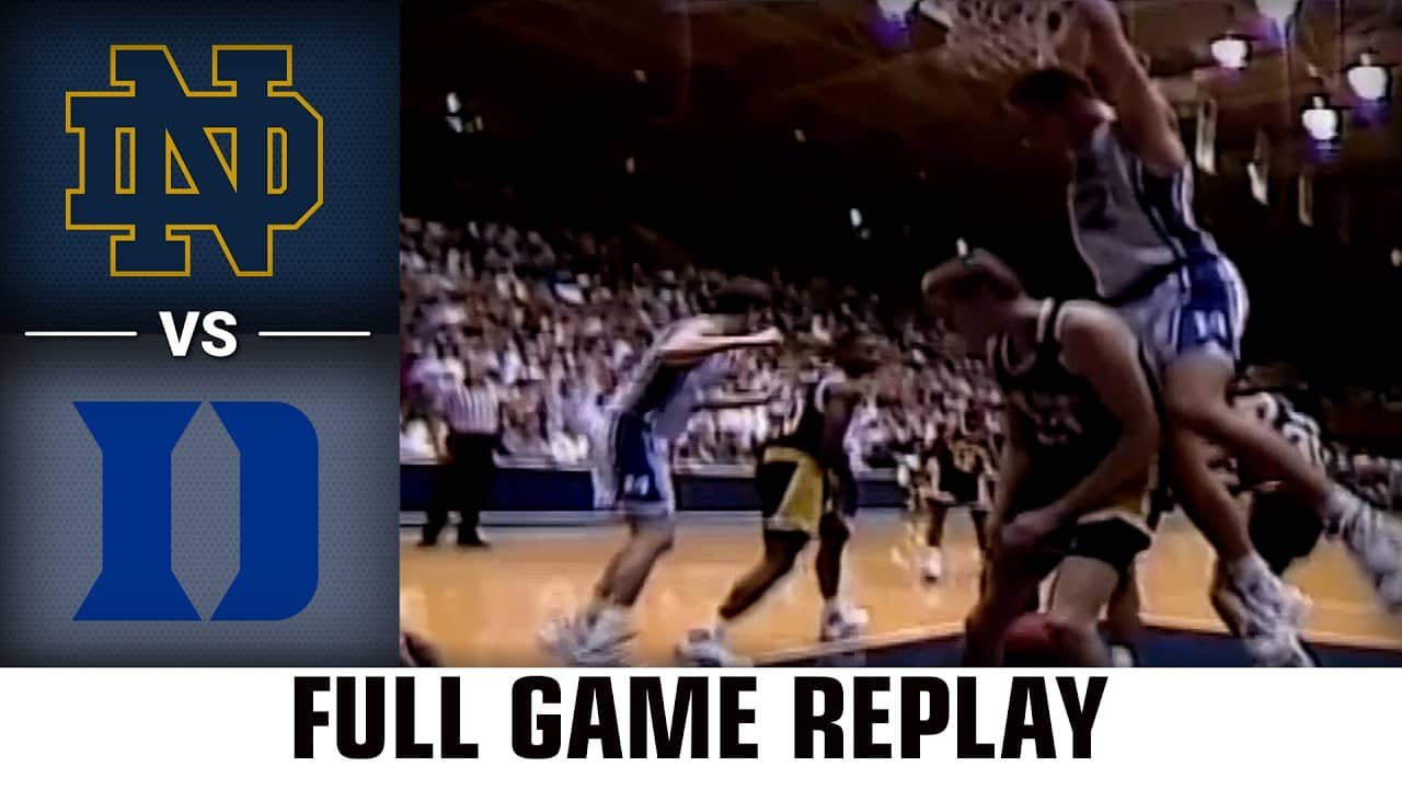 Notre Dame vs. Duke Full Game Replay | ACC Men's Basketball Classic (1992)