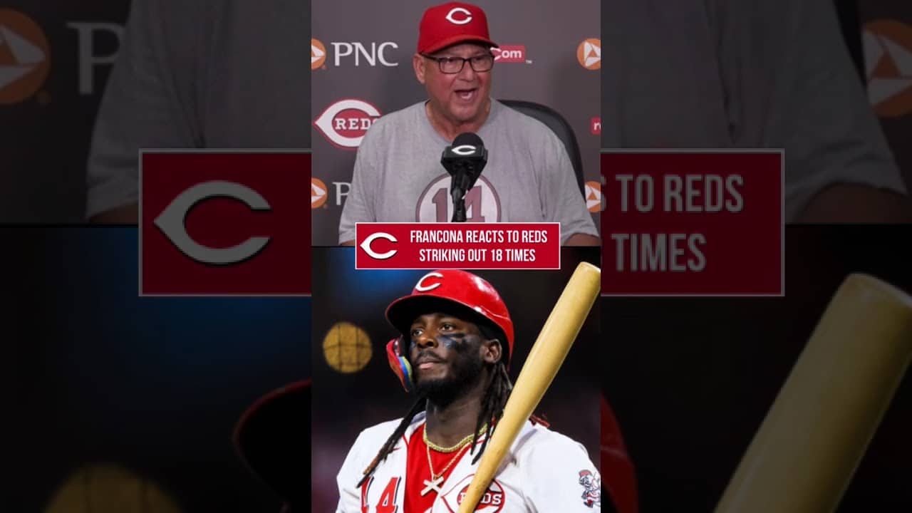 Terry Francona reacts to the Reds 18 strikeout night.