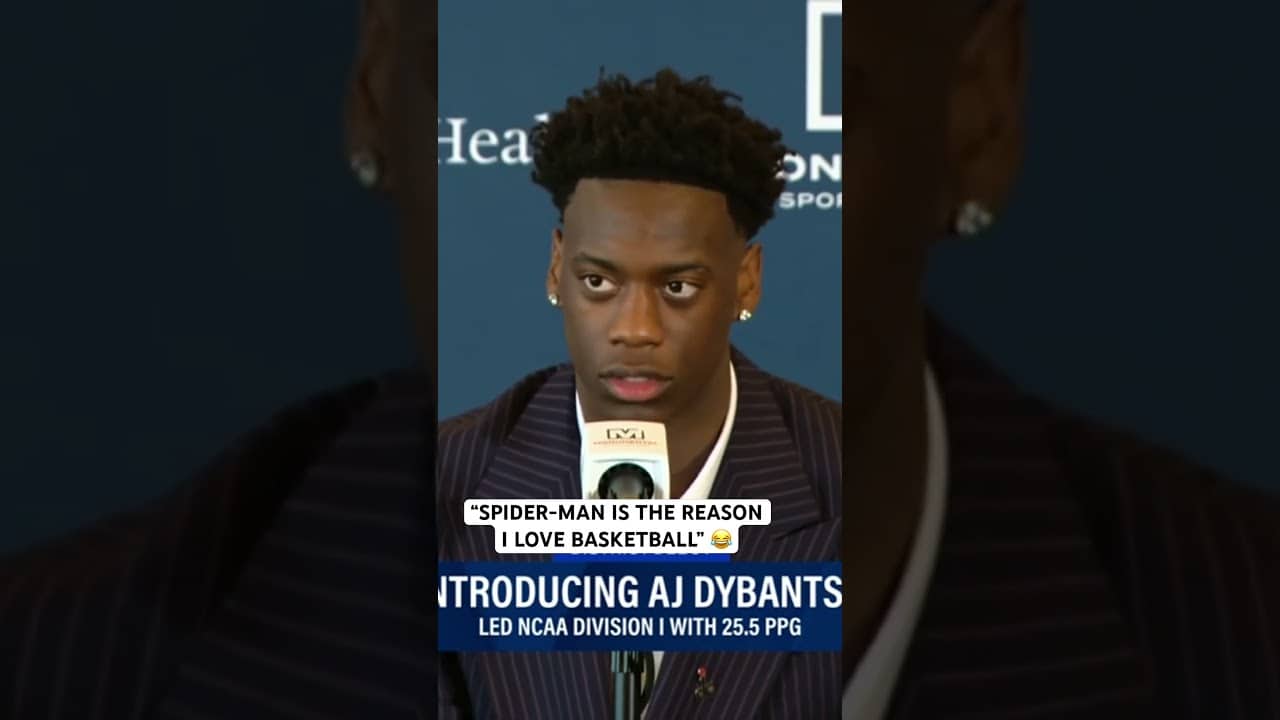 AJ Dybantsa says his dad bought him a Spider-Man hoop as a kid & that’s why he loves basketball 🕷️