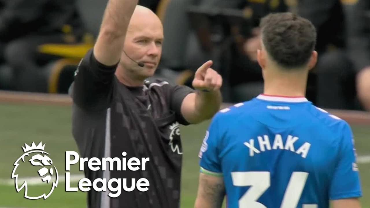 Daniel Ballard sent off for pulling Tolu Arokodare's hair | Premier League | NBC Sports
