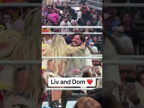 Liv Morgan celebrates with Dom 🏆 #WrestleMania