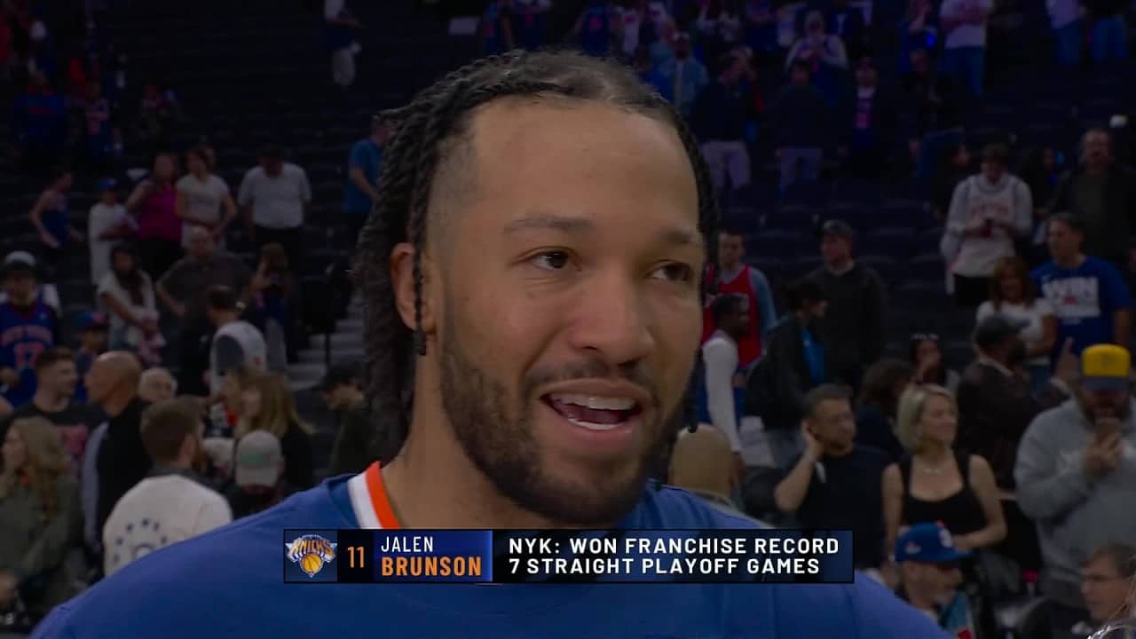 Jalen Brunson reacts to the Knicks sweeping the 76ers to advance to the ECF 💪 | NBA on ESPN