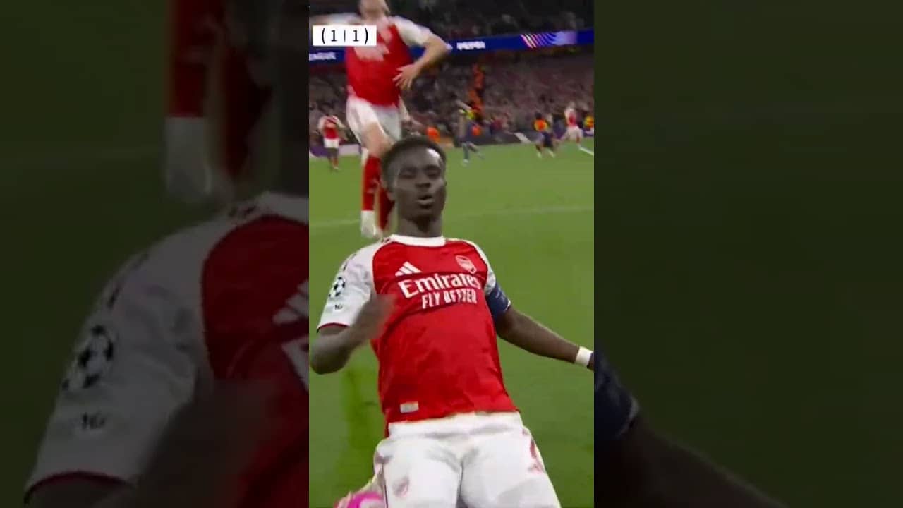 Bukayo Saka sends Arsenal to UCL Final! #saka #arsenal #ucl #championsleague