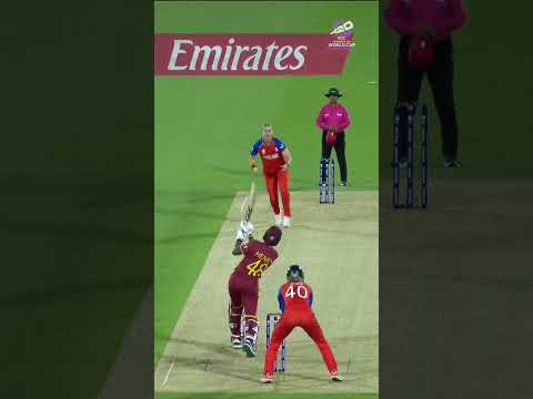 Chinelle Henry drills it down the ground with authority for a four 👊 #T20WorldCup