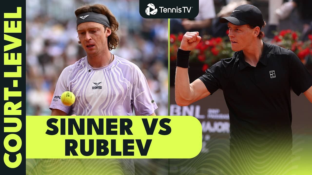 Jannik Sinner vs Andrey Rublev Court-Level Highlights Of Quarter-Final Clash 🤩 | Rome 2026