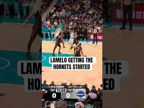 LaMelo showing no fear getting the first basket for the Hornets