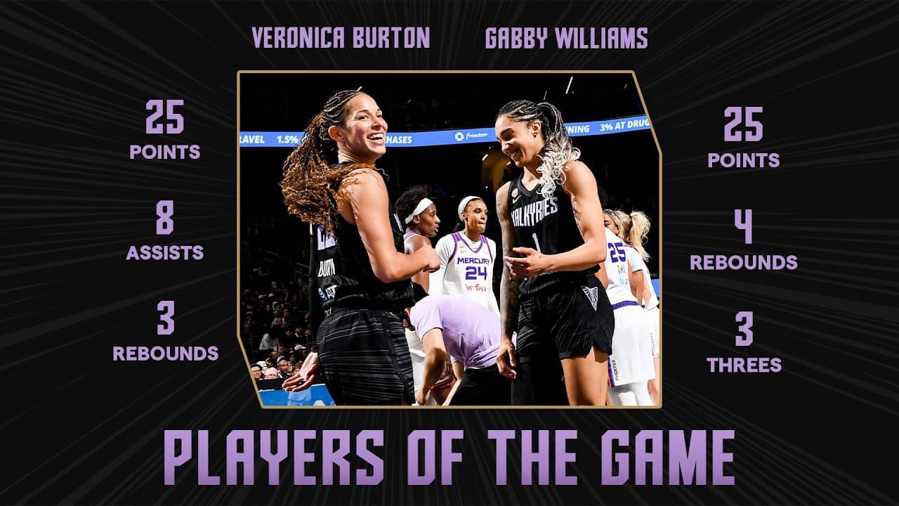 Veronica Burton and Gabby Williams FIRST MULTI-PLAYERS to SCORE 25 or MORE Points in Same Game