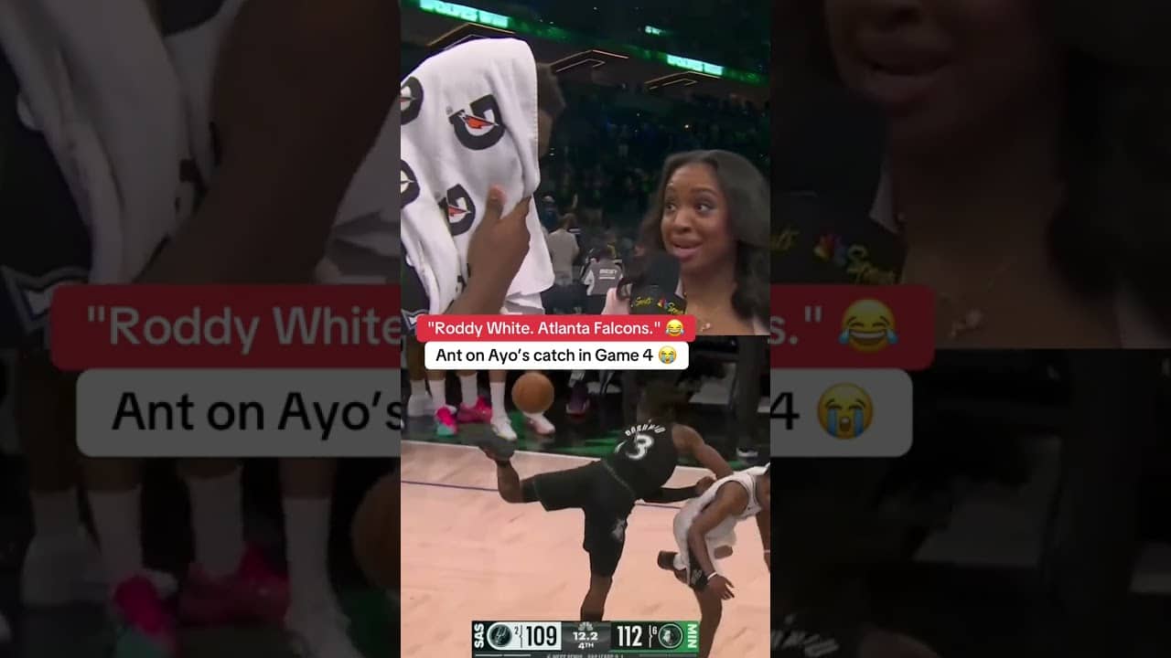 Ant on Ayo Dosunmu's catch at the end of the Wolves’ Game 4 win over the Spurs 😭