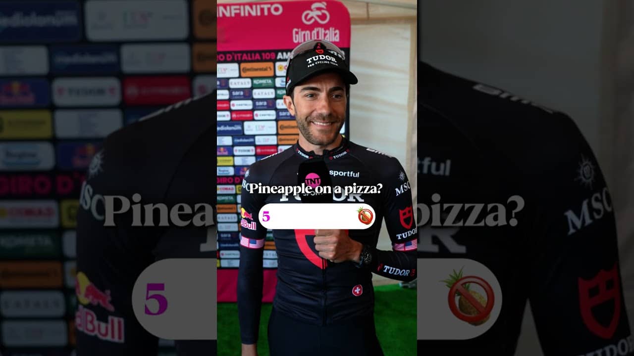 Does pineapple belong on pizza? 🍍🍕 The Giro peloton has a strong opinion! ❌