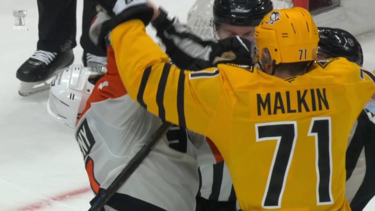 Pittsburgh Penguins vs  Philadelphia Flyers Scrum