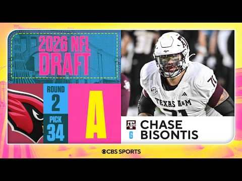 Cardinals select Chase Bisontis in Second Round, No. 34 overall | 2026 NFL Draft Grades & Reaction