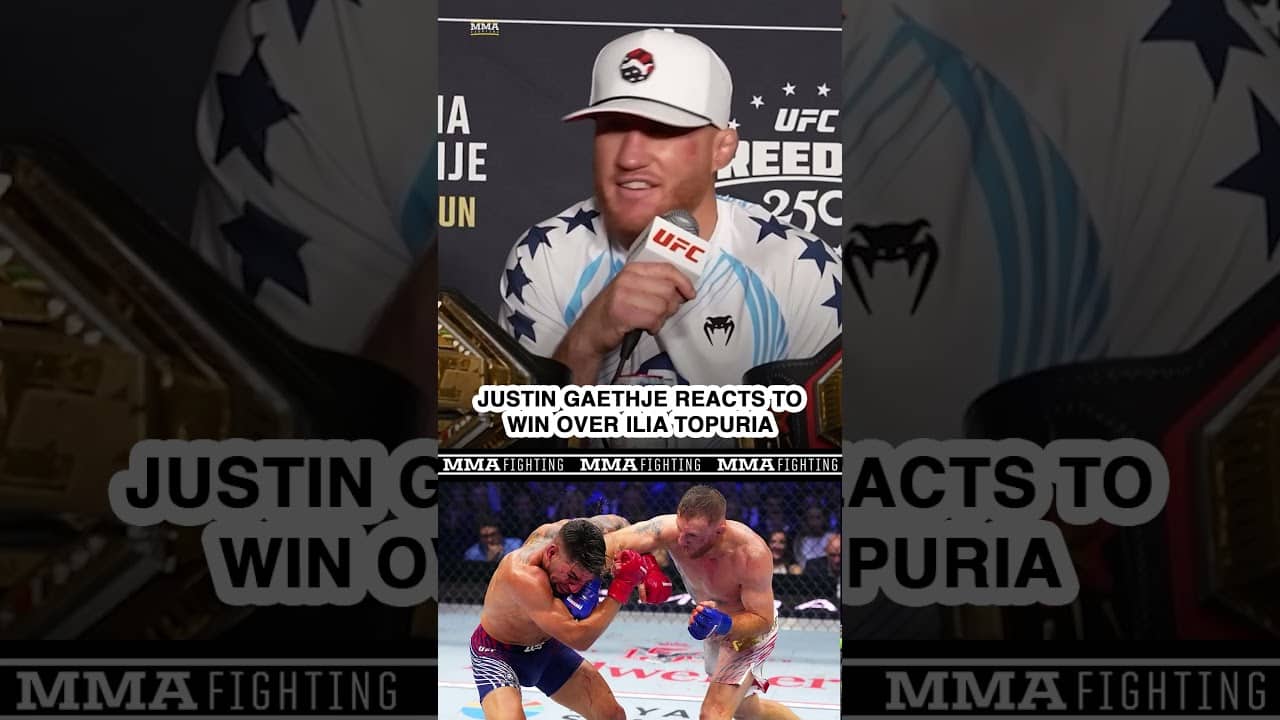 Justin Gaethje REACTS to his title win over Ilia Topuria at #UFCWhiteHouse