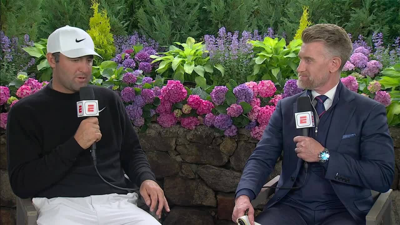 Scottie Scheffler on his resilience in Round 2 🗣️ 'Extremely challenging start' | PGA Championship