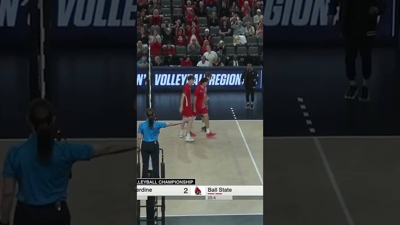 CRAZY kick save from Ball State men's volleyball 🏐 #shorts