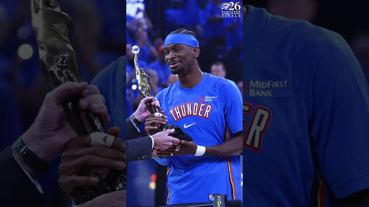 Back 2️⃣ Back 👏 SGA was presented with his Kia NBA MVP award pregame 🏆 #okcthunder
