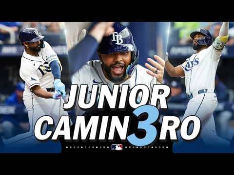 Junior Caminero mashes THREE HOME RUNS for the Rays! 🤯☀️ (1,152 feet of home runs!)