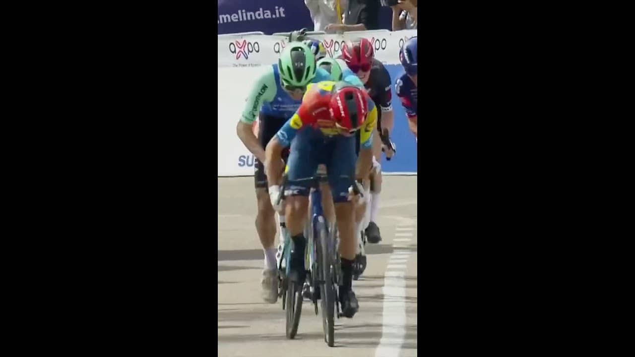 Glasses = Thrown! 🕶️✈️  When Guilio Ciccone won Stage One of the Tour of the Alps 😎