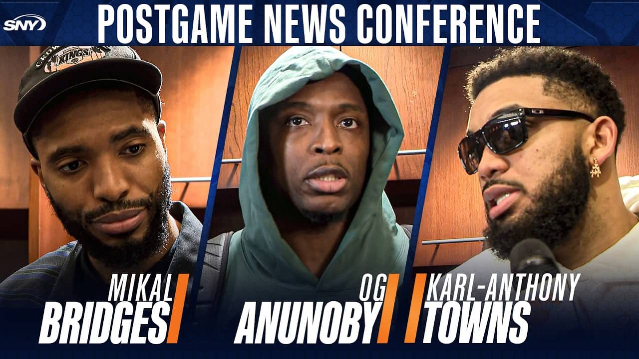 Mikal Bridges, Karl-Anthony Towns & OG Anunoby on adjustments Knicks need to make after Game 2 loss