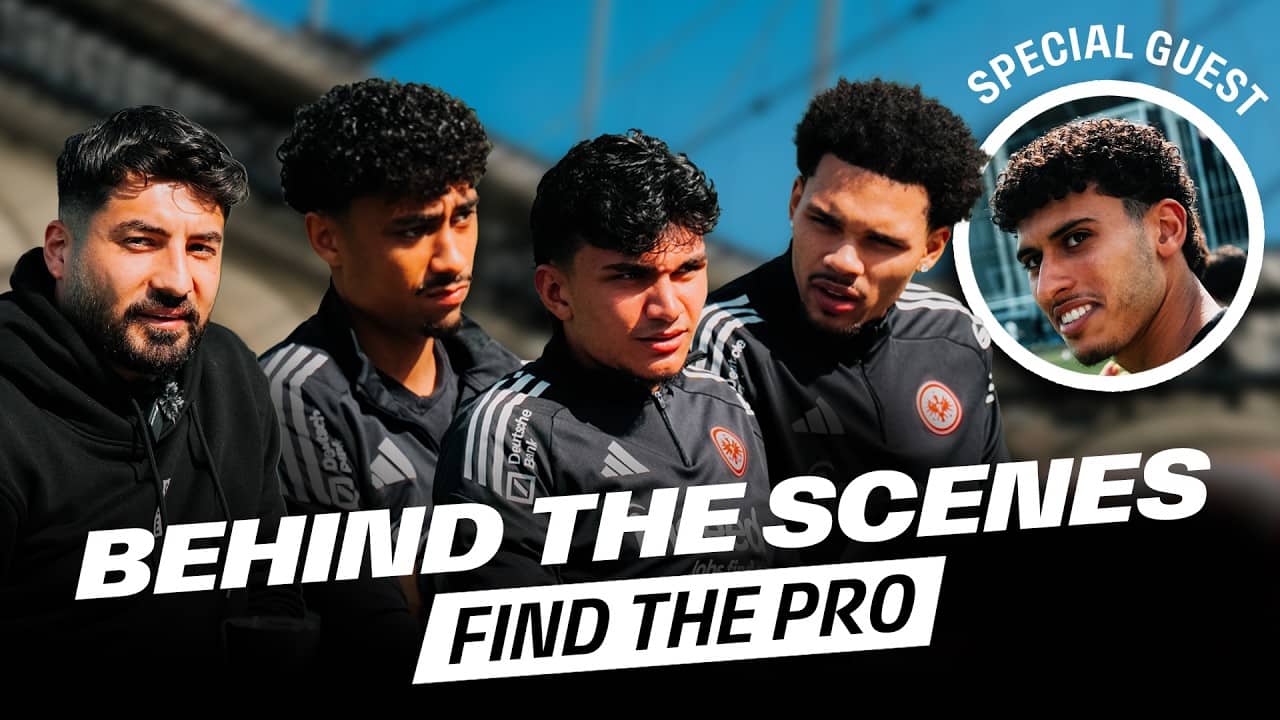 Hinter den Kulissen bei der 𝐅𝐢𝐧𝐝 𝐭𝐡𝐞 𝐏𝐫𝐨 Eintracht-Edition | Überraschungsgast Ayoube Amaimouni  👀