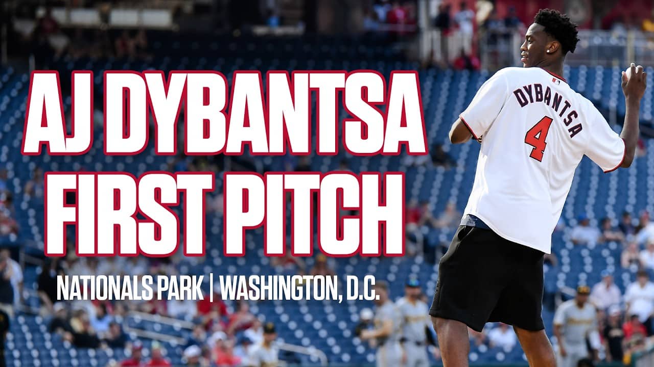 AJ Dybantsa FIRST Pick First PITCH in D.C. | Washington Nationals x Wizards