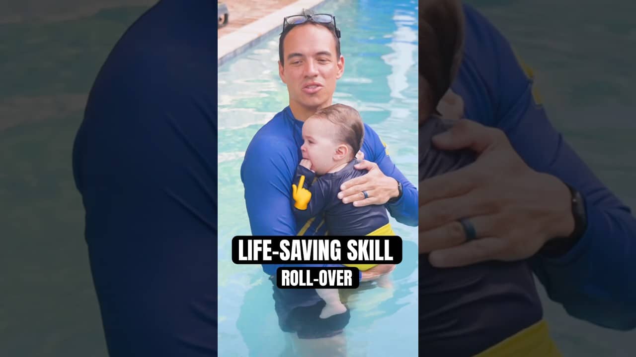 Teach Baby to Roll-Over in the Pool
