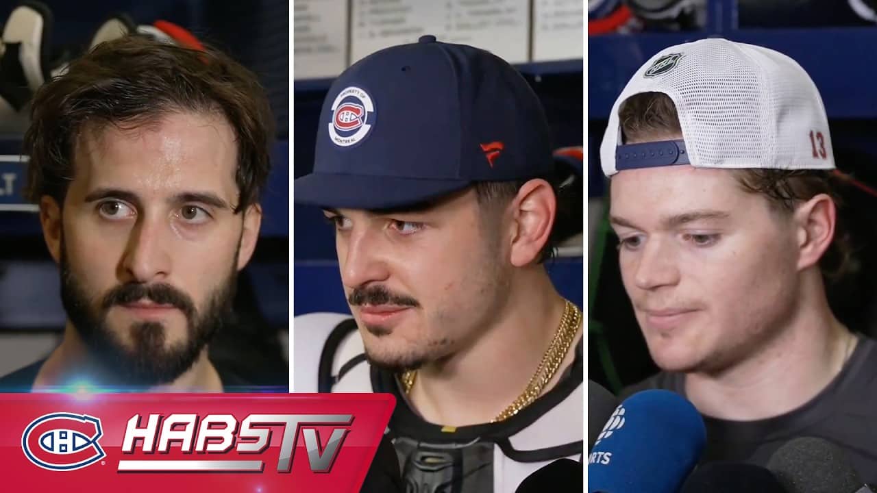 Danault, Xhekaj + other Habs address the media at practice | PRESS CONFERENCES