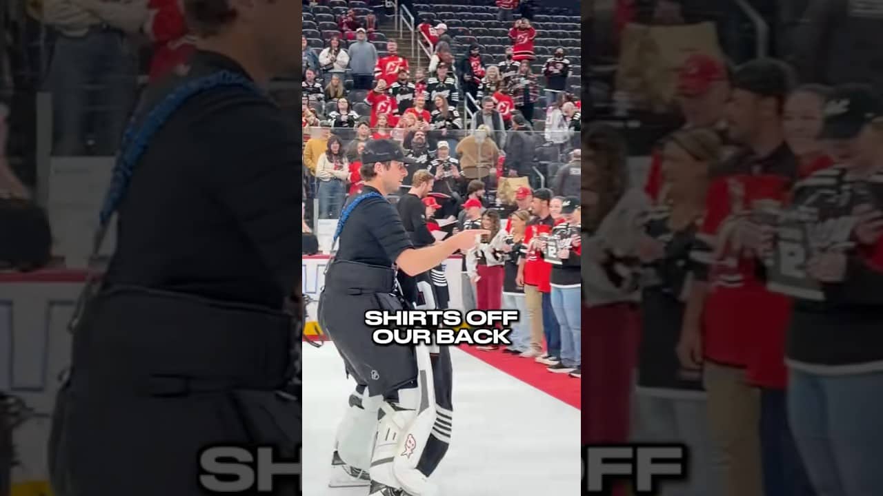 The ultimate thank you to the best fans in the league. #shorts #njdevils #jerseys #shirtsoffourback