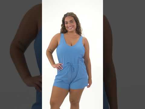 Sporti Plus Size Starlet Solid Tummy Control Swim Romper | SwimOutlet.com