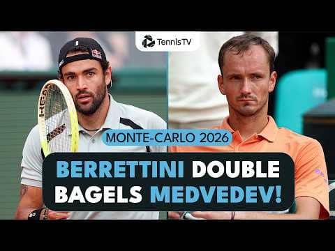 Matteo Berrettini DOUBLE BAGELS Daniil Medvedev 🤯 | Monte-Carlo 2026 Match Highlights
