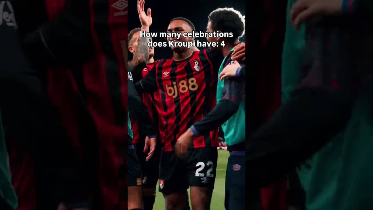How many celebrations does Junior Kroupi have?! 🤯 | #afcb #football #premierleague #celebrations