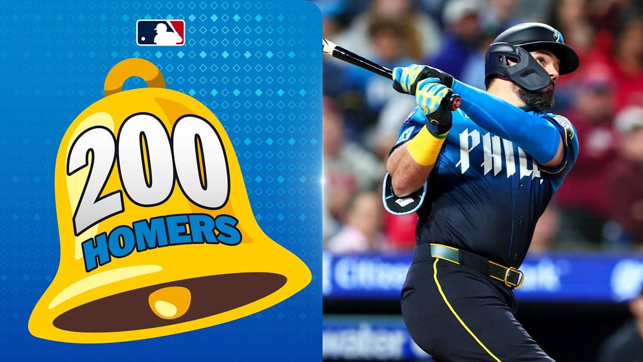 Milestone homer for Schwarber! 👀 Kyle Schwarber launches his 200th home run with the Phillies! 🔔