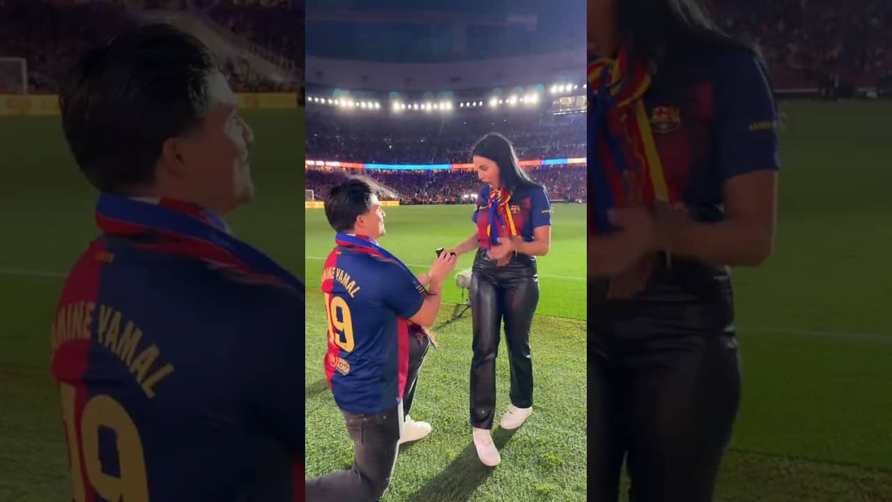 She said YES! 💍 #shorts #fcbarcelona #ElClásico