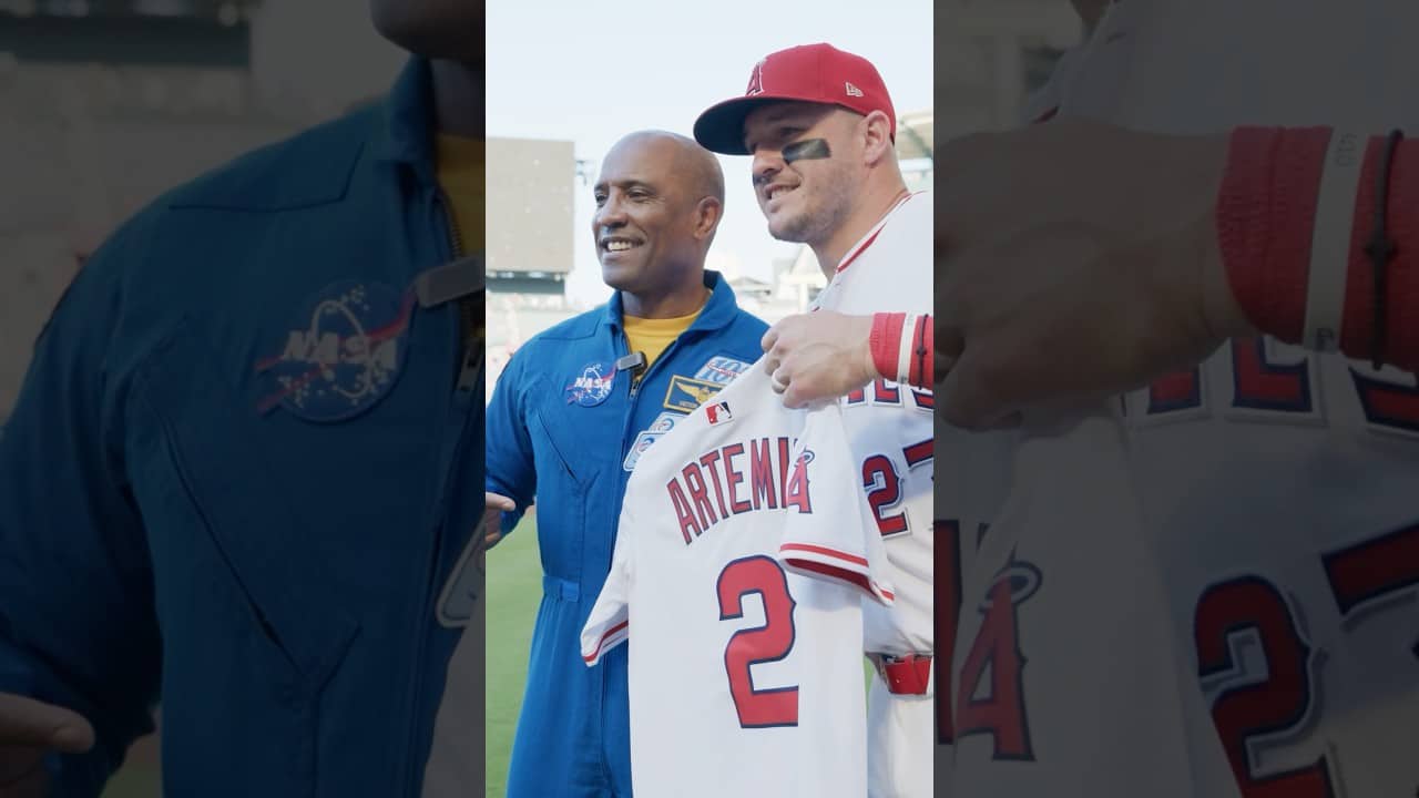NASA Astronaut & Artemis II Pilot Victor Glover Tosses the Angels Ceremonial First Pitch 🌕