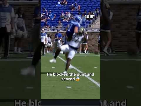 He came flying in right at the kicker 😳 #dukebluedevils #accfootball #collegefootball