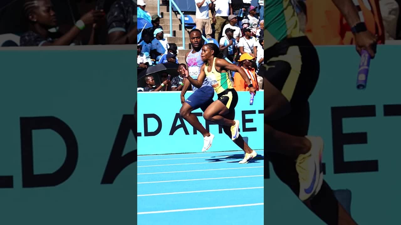 WORLD RECORD for Team Jamaica in the mixed 4x100m relay with 39.99 🔥