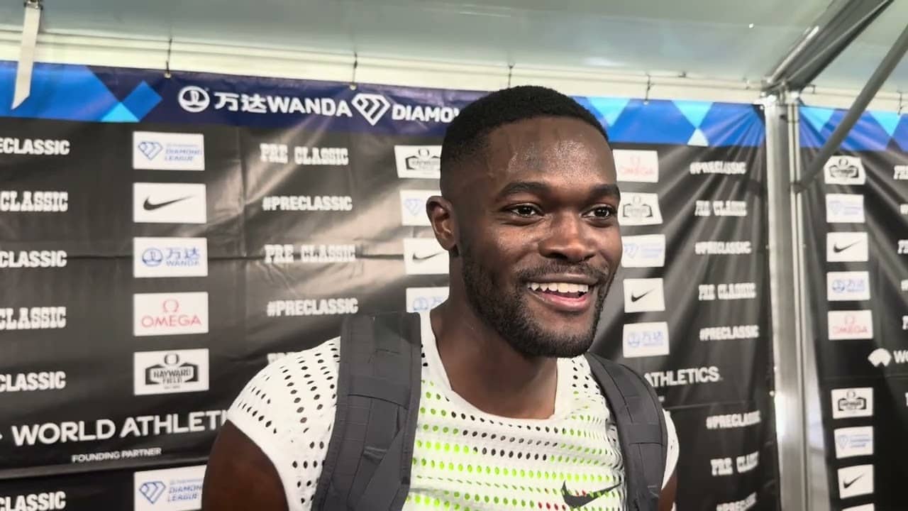 Rai Benjamin on running the 400 while being stuck in lane 9. 