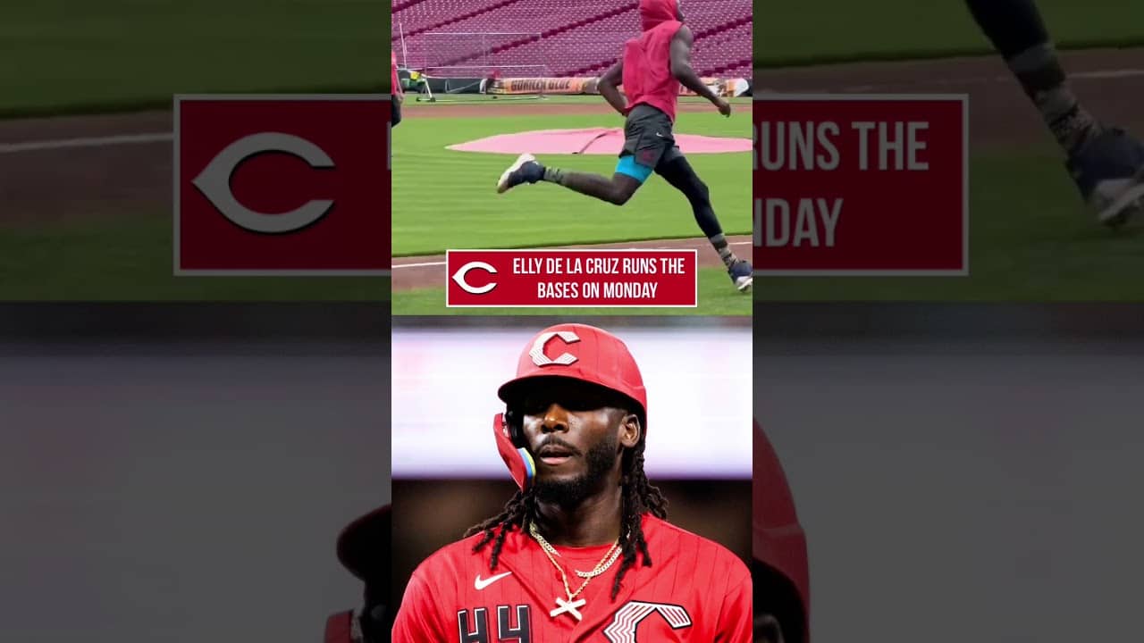 Elly De La Cruz runs the bases before Monday’s game against the Mets.