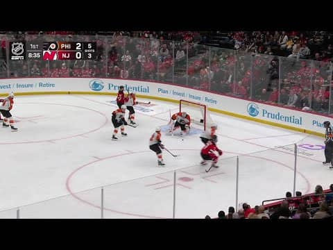 Cody Glass scores a goal against the Philadelphia Flyers