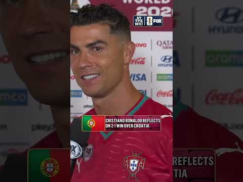 Cristiano Ronaldo caught up with Katie Shanahan after Portugal won its Round of 32 match vs Croatia