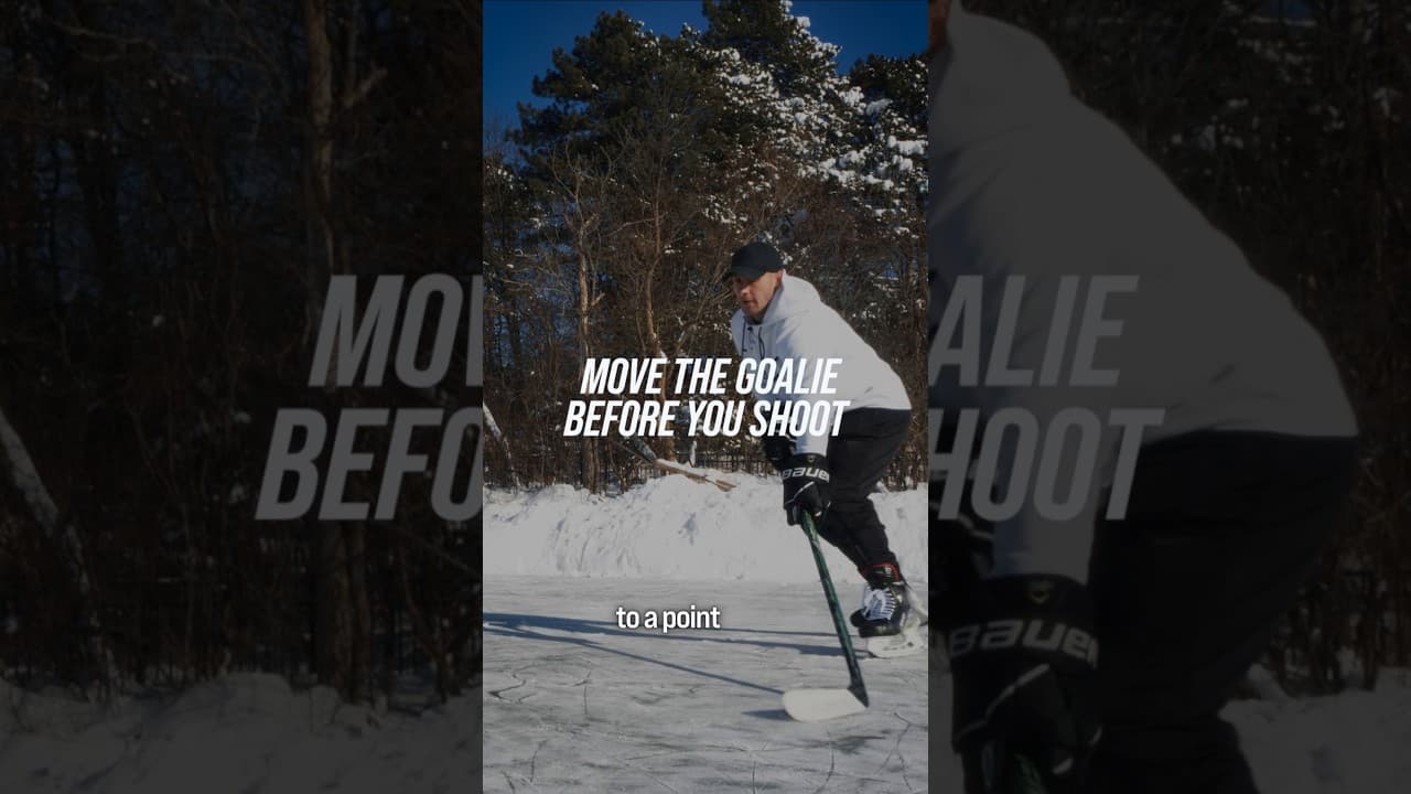 MOVE THE GOALIE BEFORE YOU SHOOT #hockeycoaching #hockeytraining